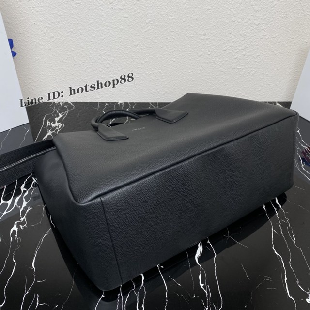 Prada專櫃新款旅行包 2VC035 普拉達小牛皮男士雙提手皮革旅行包 csp1723